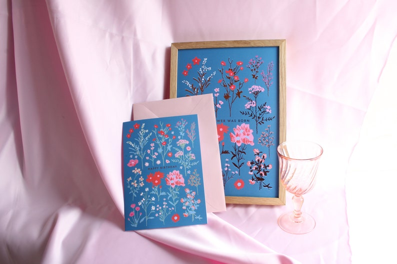 Verjaardagskaart met geperste bloem | Cadeau tuinman afbeelding 5