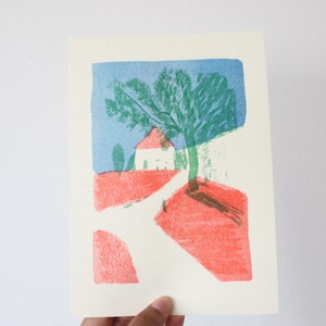 A5 House in the Woods Risograph Print Artwork Risoart Riso Monsanto Lisbon Analogue image 4