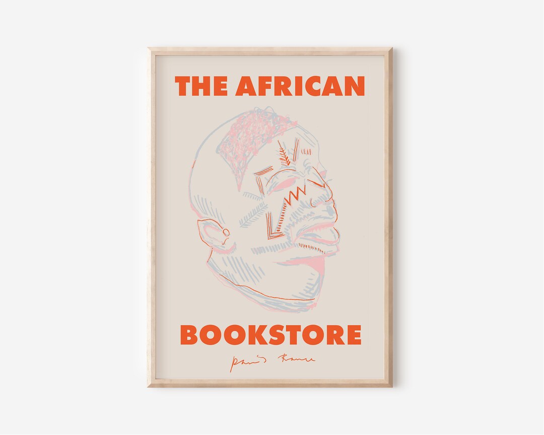 The African Bookstore Large African Art Afrocentric Art Etsy