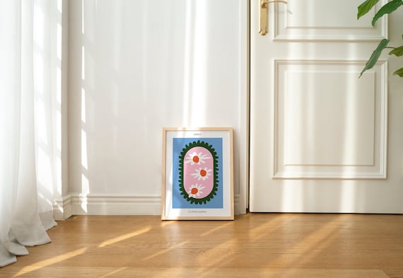 Flower Market Print of Lisbon Poster Blue | A4 A3 Recycled | Danish Pastel