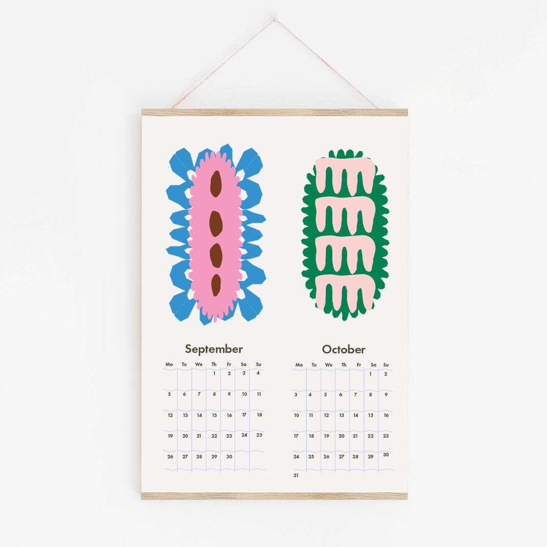 Printable Abstract Calendar 22 Wall Calendar Artist Etsy India