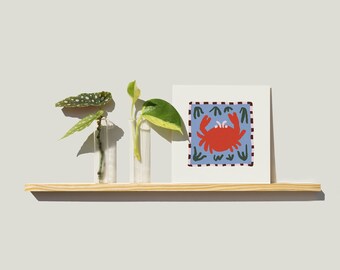 Jolly Good Crab Printable | Eclectic Art | Young Art | Scallop Aesthetic | Wavy Aesthetic