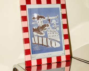 Riso Miradouro w Graca Lisbon Print Risograph Poster