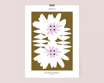 Flower Market Printables of Maputo Mozambique Art | A4 A3 3by4 12x16 | Denmark Pastel | Nordic Decor |  Museum Poster