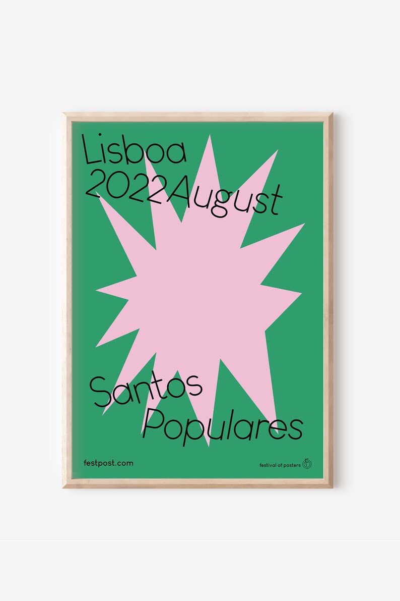 indie print with star design in vivid pop art colours