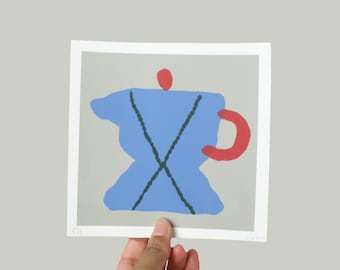 Cafetera Moka original serigrafiada numerada / Edición / Regalo para amantes del café