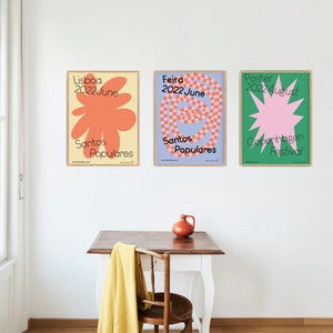 Cartel de diseño gráfico estrella del Festival Santos Populares en Lisboa Portugal, decoración de sala independiente imagen 3