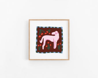 Jolly Good Greyhound Art Printable | Eclectic Art | Young Art | Scallop Aesthetic | Wavy Aesthetic