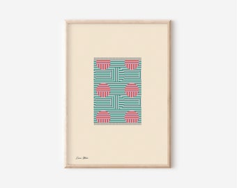 Bauhaus Poster Jazzy Design Women Textile Inspired Print, Bauhaus Print