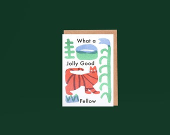 Risograph Happy Birthday Card | Arty Fun Funny | Jolly Good Fellow