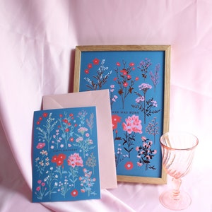 Verjaardagskaart met geperste bloem | Cadeau tuinman afbeelding 2