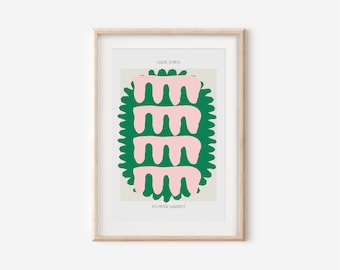 Blumenmarkt-Druck von Kapstadt Poster | A4 A3 Recyclingpapier | Dänisches Pastell | Nordisches Dekor |  Museums-Poster | Eklektische Kunst