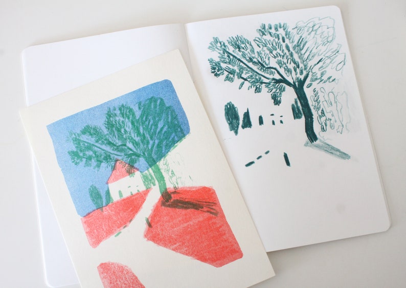 A5 House in the Woods Risograph Print Artwork Risoart Riso Monsanto Lisbon Analogue image 6