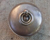 French Vintage Large Brass Toggle Light Switch Porcelain Back Circa 1940 Industrial Loft