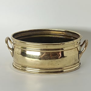 Jardinière koperen plantenbak uit het midden van de eeuw of vintage kleine bloempot, cachepot, kruidenbak, tafelplanter, vetplanten en cactussen