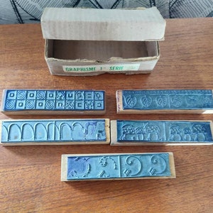Sellos Educativos Vintage School Set x5 Bordes