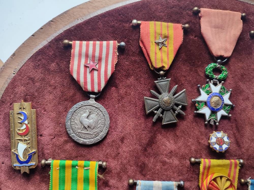 French Resistance WW2 French Military Medal Collection in Frame