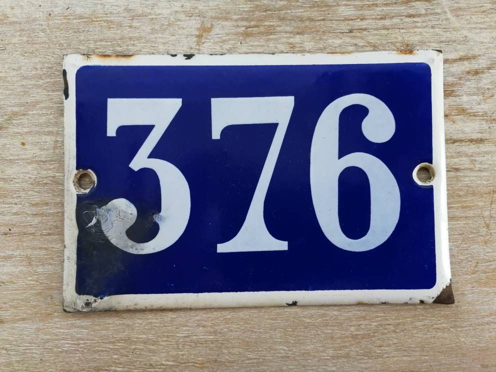 Emaille Haus Nummer Französisch blau und weiß große Plaque ...