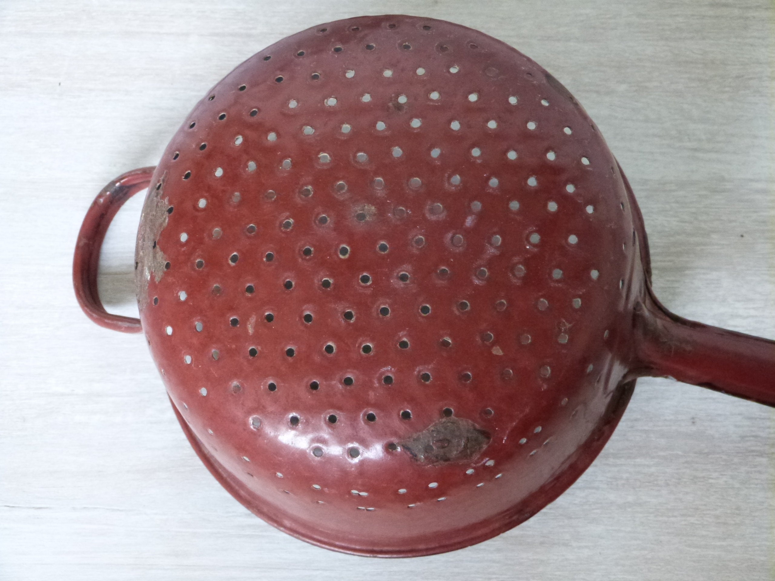 Rusty Colander Vintage Rust Red Enamel Colander Strainer French Enamel Ware | Etsy