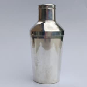 Art Deco Cocktail Shaker Miniature Single serving Silver Plate Hallmarked Vintage Mixologist Gift Bartender