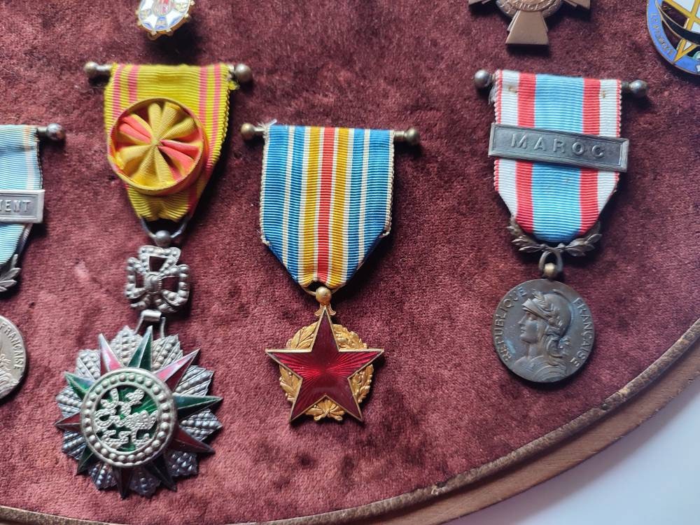 French Resistance WW2 French Military Medal Collection in Frame