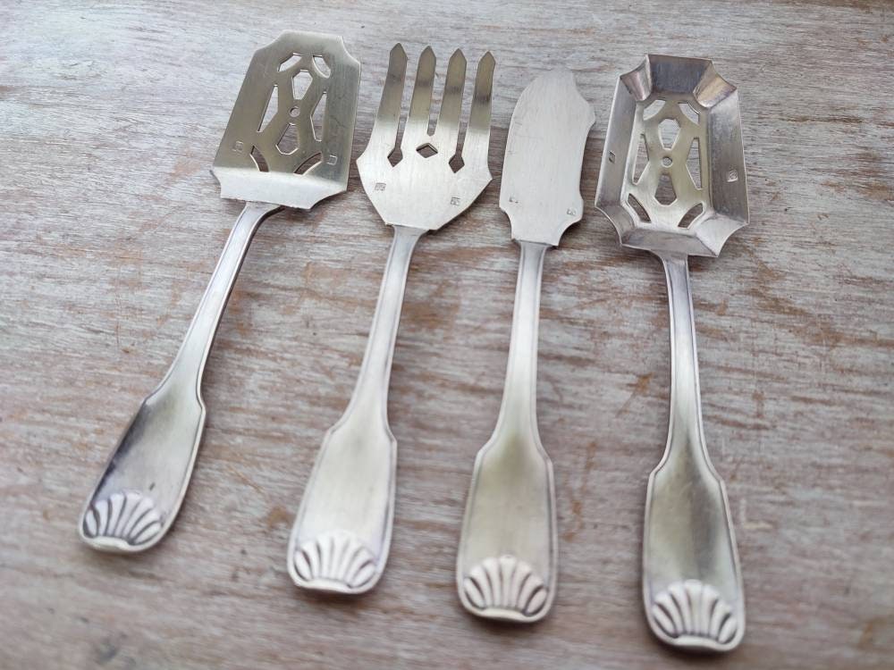 Art Déco Français Service Hors-D'œuvre Plaqué Argent, Coffret Original Vers 1930