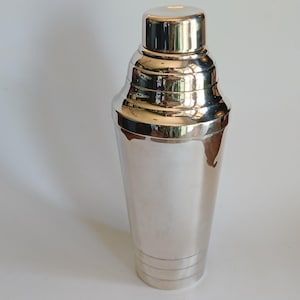 Art Deco Cocktail Shaker by Christofle Gallia Silver Plate French Hallmarked Vintage Mixologist Gift Bartender