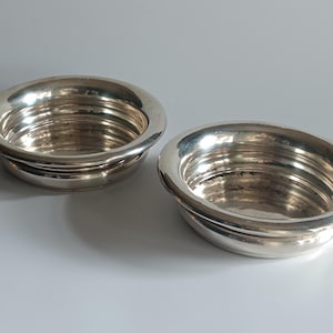 Champagne Wine Bottle Coaster Pair Antique Silver Plate French Vintage Silverware Rare