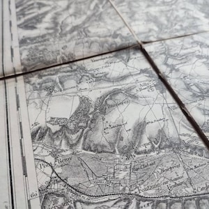 Amiens Antique French Map Linen Backed and Bound Librairie Militaire J Dumaine
