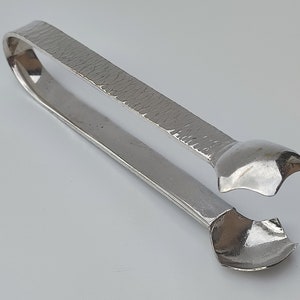 Large Silver Plate Ice Tongs or Nippers Ideal For Ice Cocktails, sugar tongs Mid Century Modern