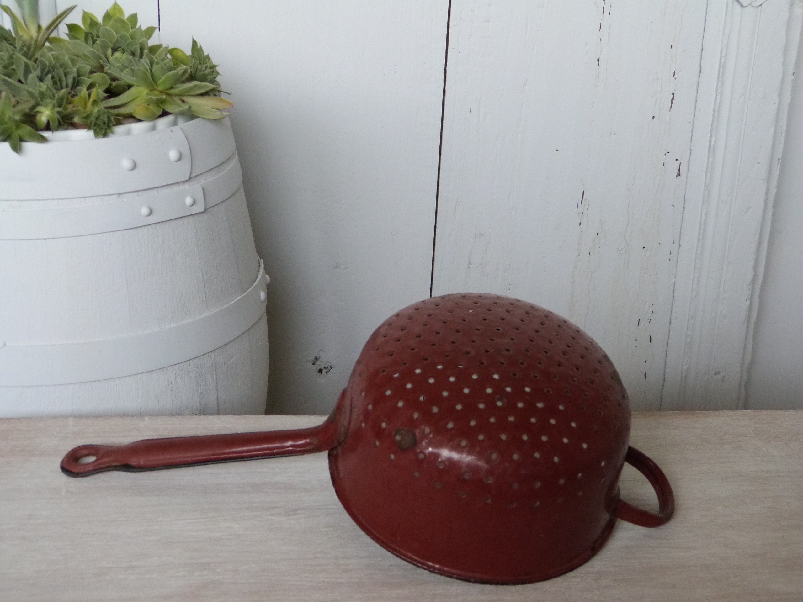 Rusty Colander Vintage Rust Red Enamel Colander Strainer French Enamel Ware | Etsy