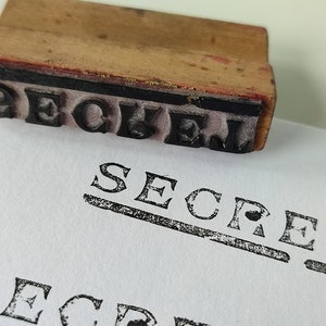 SECRET French Vintage Rubber Stamp Notaires Legal Document Wood Block stamp