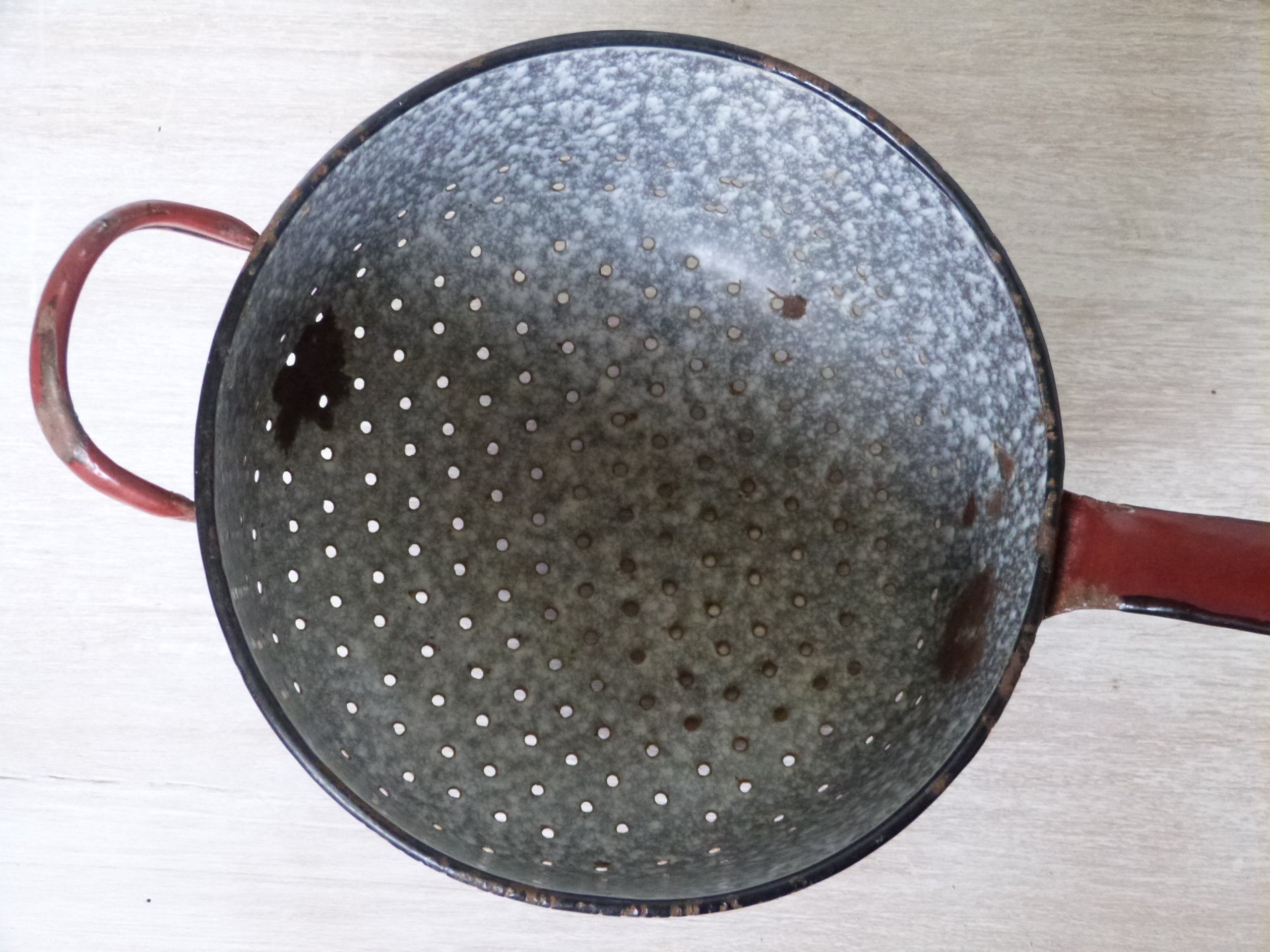 Rusty Colander Vintage Rust Red Enamel Colander Strainer French Enamel Ware | Etsy