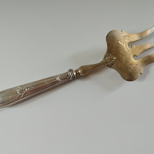 Art Nouveau French Silver Plated Cake / Fish Slice Serving Fork