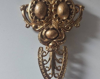 Broche Vintage Années 80 - Marque ALTERNANCES Paris - Design Arabesque - En Alliage