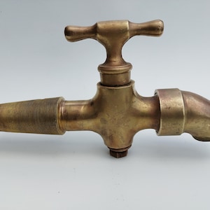 Vintage Beer Keg Wine Barrel Tap Brass Vintners Faucet or Spout Marked Victory Oenology Curio