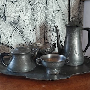Tea Coffee set with Tray Art Nouveau Jugendstil Orivit AG Köln