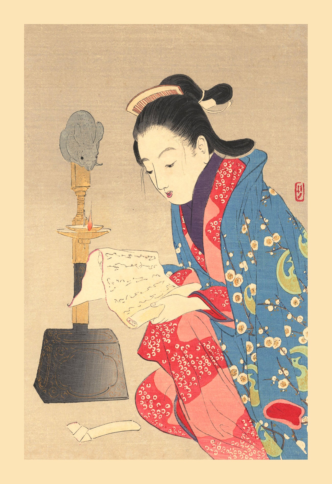 日本人？　日本？　昔の日本人？　女性　美少女　人形　絵葉書　2枚セット 日本人？ 日本？ 昔の日本人？ 女性 美少女 JAPAN 絵葉書 2枚