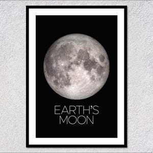 Erforsche den Mond der Erde – Detailliertes Sonnensystem Poster