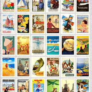 Nostalgic Dutch Delights – Set of 30 Vintage Holland Postcards, Retro Netherlands Trave Cards