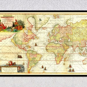 Mundo Nautikkarte (ca. 1725) – Gerard van Keulen – Antike Weltkarte