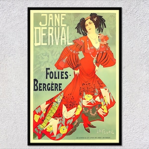 Vintage Folies Bergère Poster Print – Parisian Cabaret Art – Classic French Burlesque Wall Decor
