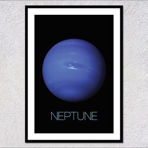 Poster Neptunus – Educatieve kaart zonnestelsel – Vintage muurkunst astronomie