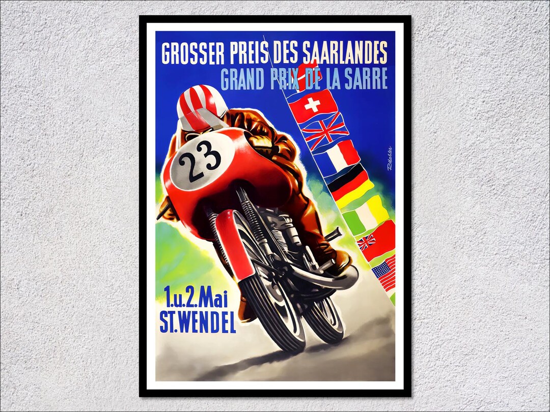 Vintage Motorcycle Rally Poster | Classic Motorsport Wall Art - Etsy