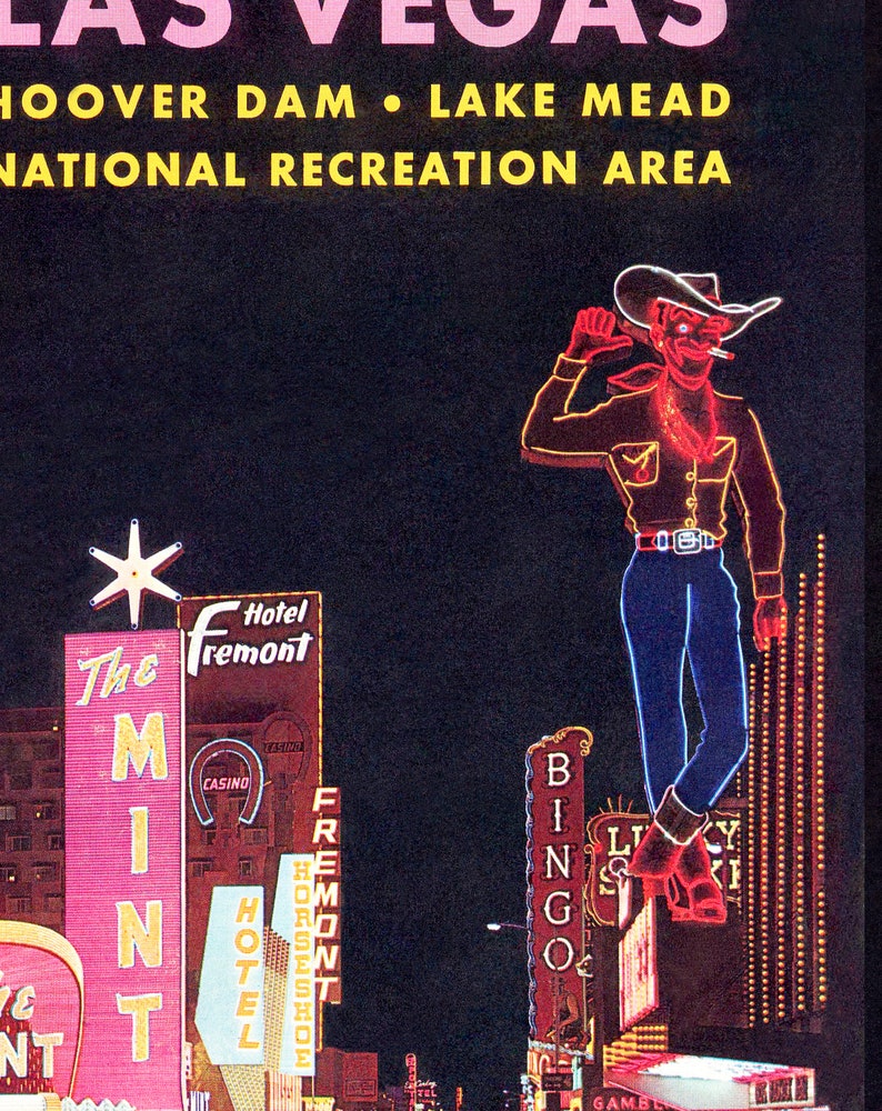 Las Vegas Poster Nevada Print Set of 2 Travel Wall Art Las Vegas Vintage Travel Poster