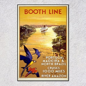 Póster de viaje a Madeira – Impresión vintage de Portugal – Arte publicitario y turístico retro – Stand de Amazon