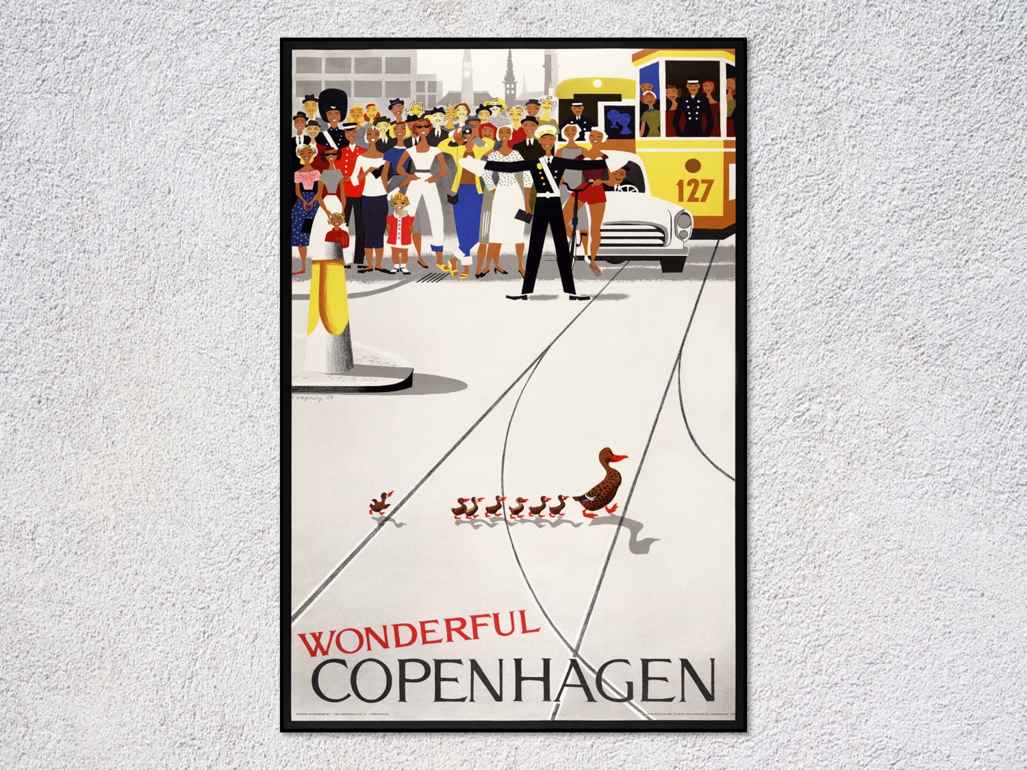 Copenhagen Vintage Travel Poster Denmark print Vintage Etsy