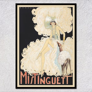 Mistinguett Poster Wall Art – Vintage French Advertisement – Paris Theatre Cabaret Decor