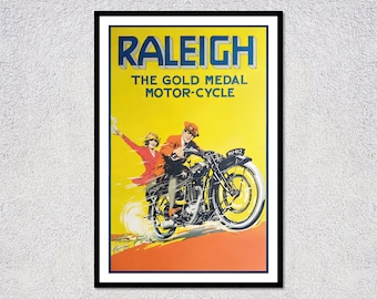 Cartel publicitario de motocicletas históricas / Arte mural de deportes de motor históricos