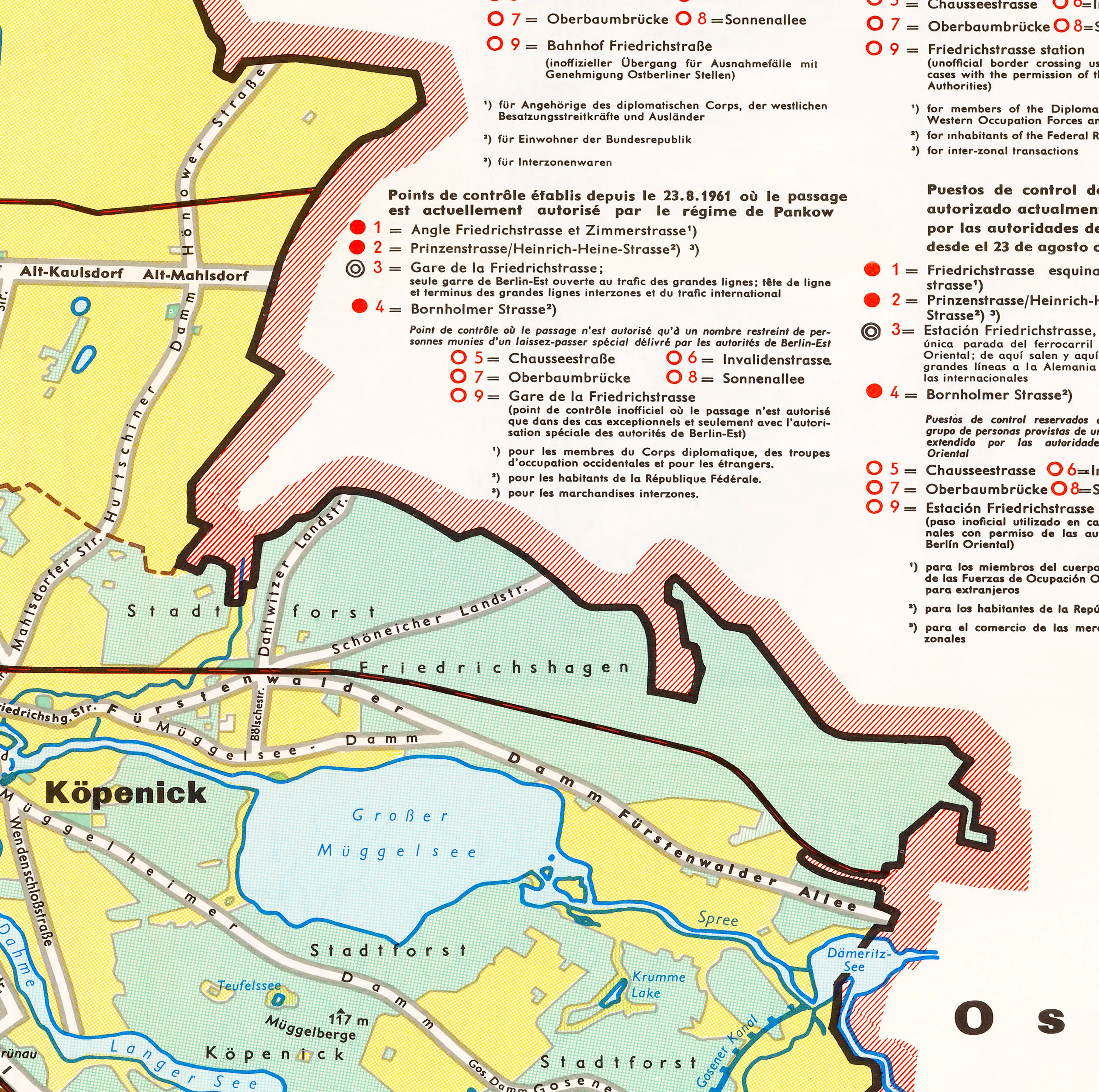 西ベルリンと東ベルリンの国境 | ベルリンの歴史地図 | 冷戦時代の壁画
